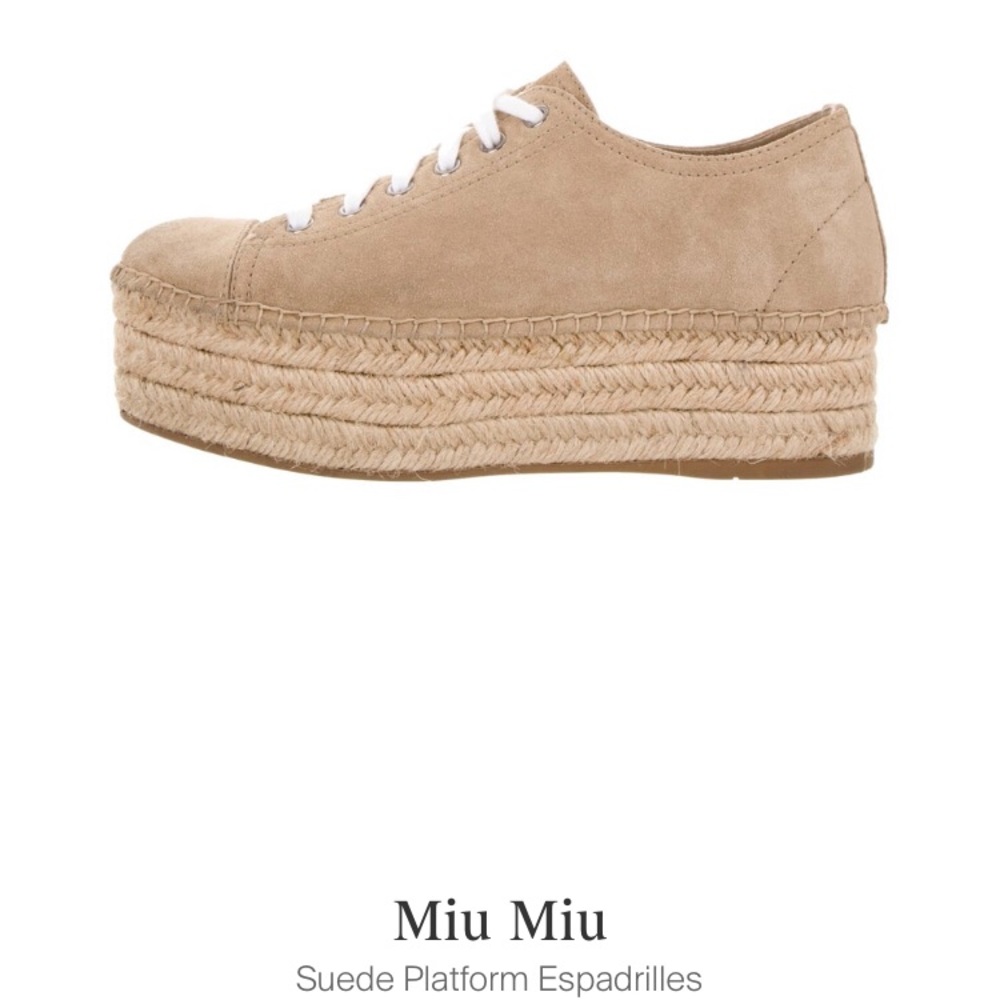 Miu Miu Suede Platform Espadrilles